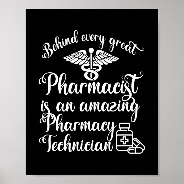 Affiche Derrière chaque grand pharmacien technicien en pha (Devant)