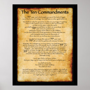Affiche des 10 Commandements 16 x 20