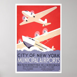 Affiche des aéroports municipaux de New York
