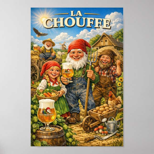 Affiche des agriculteurs belges toastant à la réco (Devant)