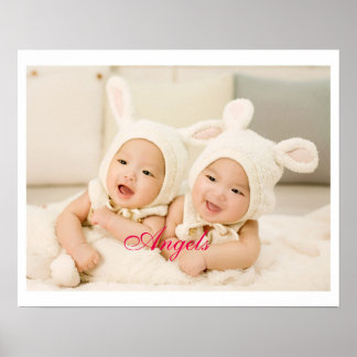 Affiche des anges jolies jumelles soeurs bébés