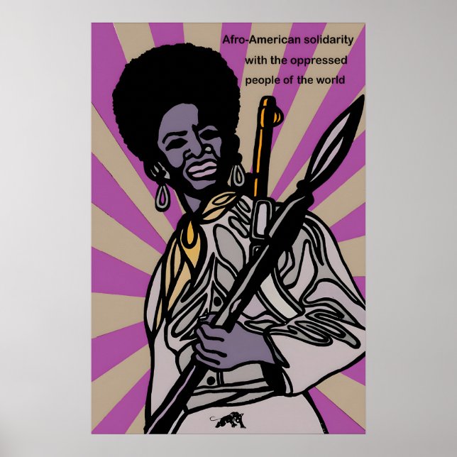 Affiche des années 1970 Black Panther Afro-América (Devant)