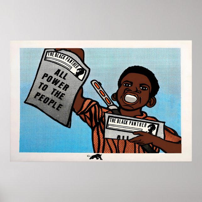 Affiche des années 1970 - Black Panther - Le pouvo (Devant)