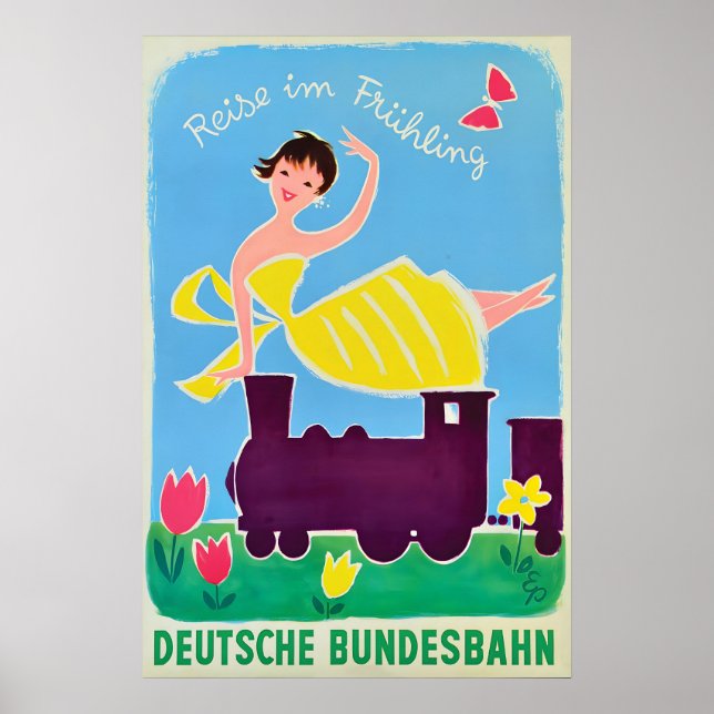Affiche des chemins de fer allemands - Dans le pri (Devant)