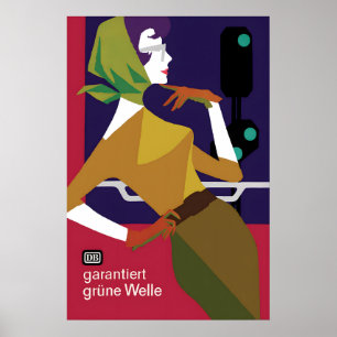 Affiche des Chemins de fer allemands -Vague verte-