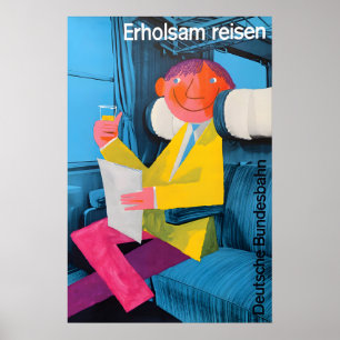 Affiche des chemins de fer allemands Voyage relaxa