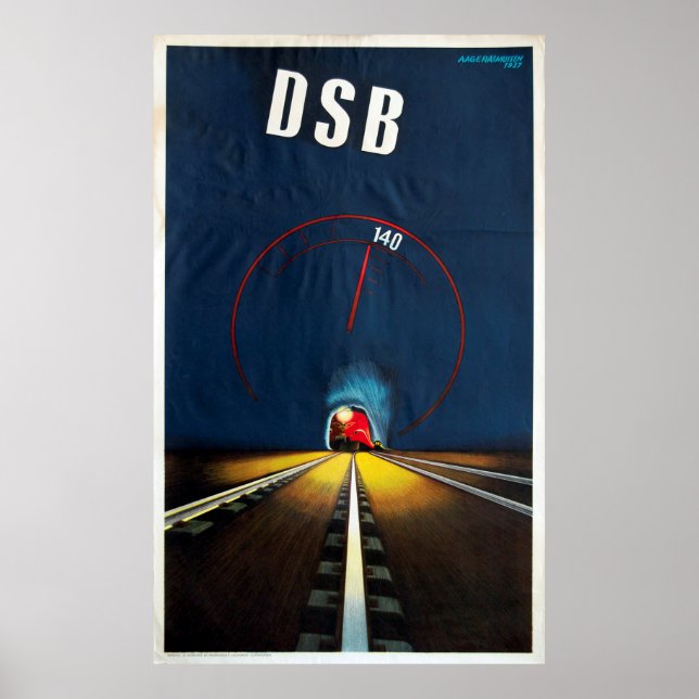Affiche des chemins de fer nationaux danois DSB (Devant)