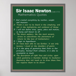 Affiche des citations d'Isaac Newton
