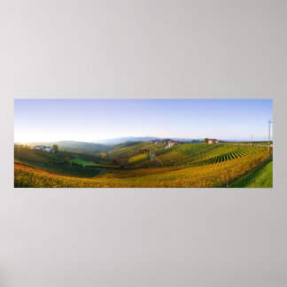affiche des collines de Langhe en Italie