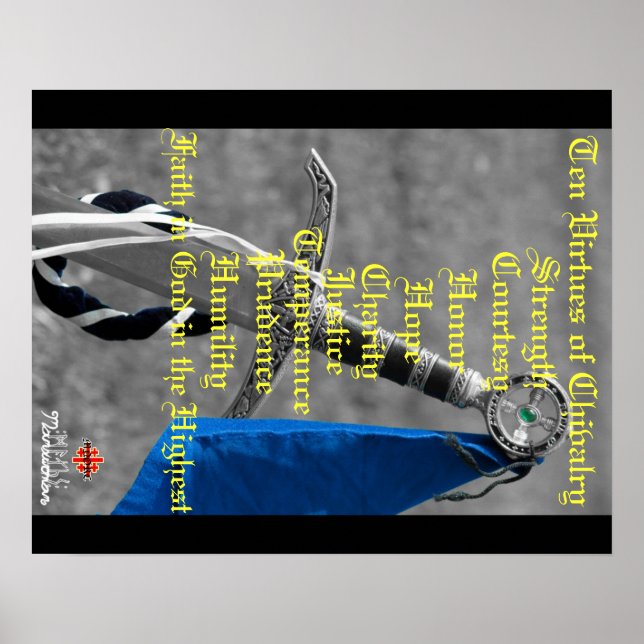 Affiche des dix vertus de la chevalerie (Devant)