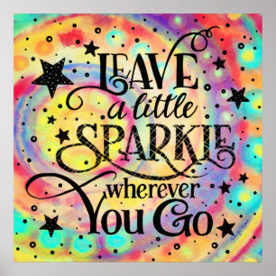 Affiche Des étoiles joyeuses laissent une étincelle