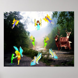 AFFICHE DES FAIRES DANS LA FORÊT