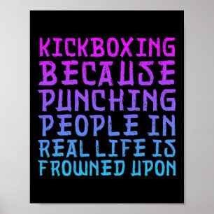 Affiche Des femmes drôles de kickboxing frappant les gens 