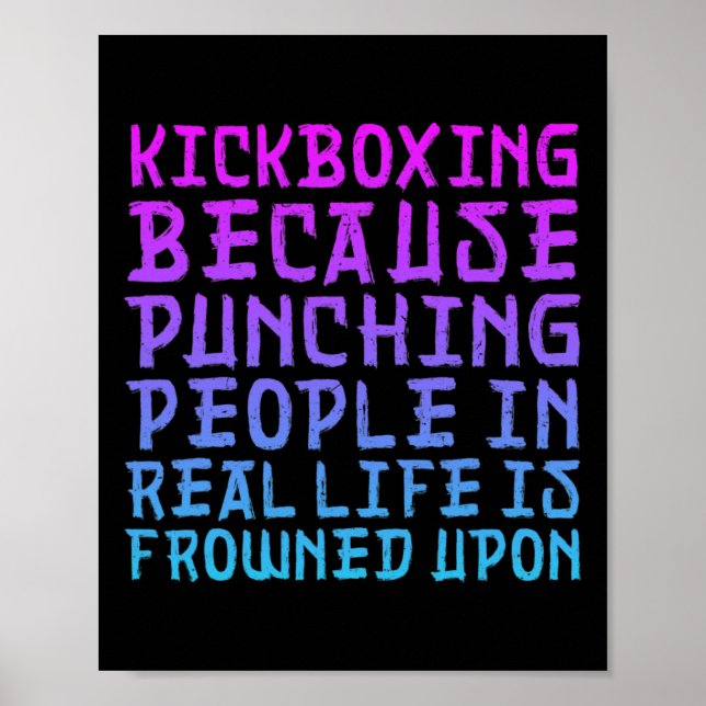 Affiche Des femmes drôles de kickboxing frappant les gens  (Devant)