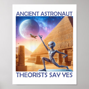 Affiche Des Femmes Yoga D'Anciens Astronautes Théoristes D