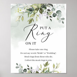 Affiche Des feuilles verdoyants mettent une bague sur le p