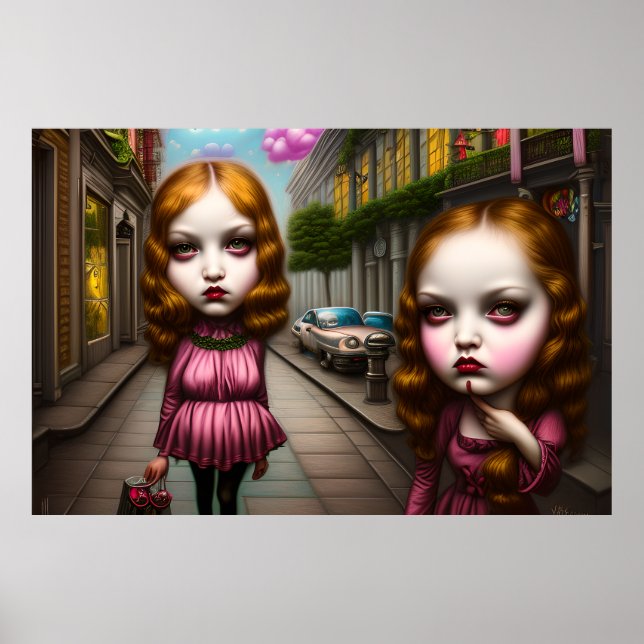 Affiche Des filles mignonnes posant pour une photo dans le (Devant)