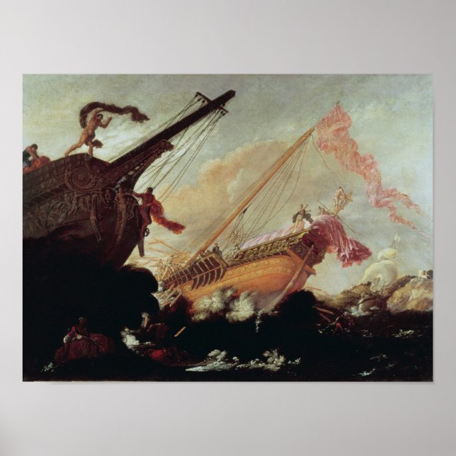 Affiche Des galions se sont échoués sur un rivage rocheux (Devant)