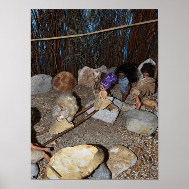 Affiche Des gamins de l'âge de pierre qui jouent. (Devant)