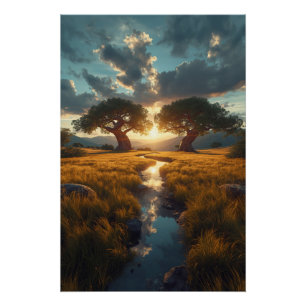 Affiche des Gardiens Jumeaux – Coucher de soleil s