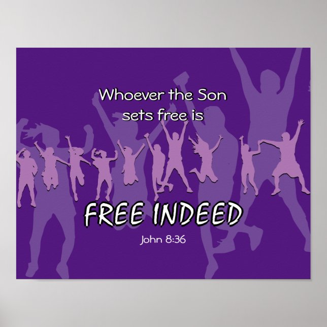 Affiche DES GENS LIBRES Dansant | John 8:36 PURPLE (Devant)
