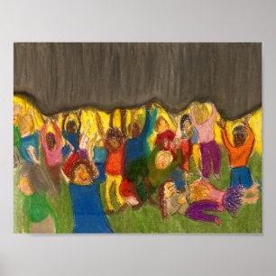 Affiche Des gens qui travaillent ensemble pour soulager l'