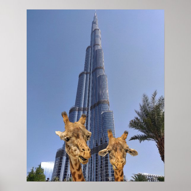 Affiche Des girafes extravagantes à Burj Khalifa Wall Art (Devant)