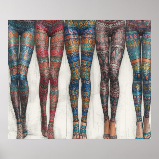 Affiche Des jambes et encore des jambes dans des leggings  (Devant)