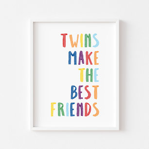 Affiche Des jumeaux colorés font les meilleurs amis imprim