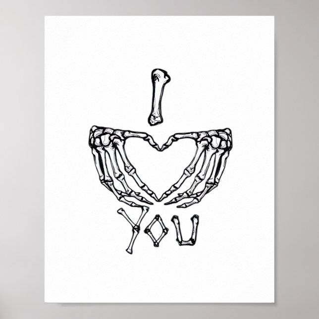 Affiche Des Mains De Squelette Qui Font Un Coeur (Devant)