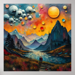 Affiche Des miracles éternels de paysages aliens fantastiq