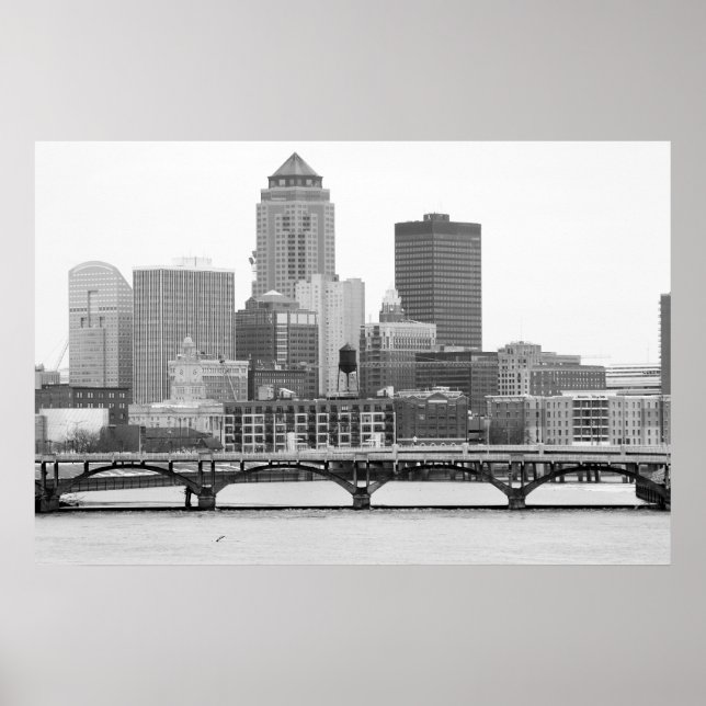 Affiche Des Moines en B&W (Devant)