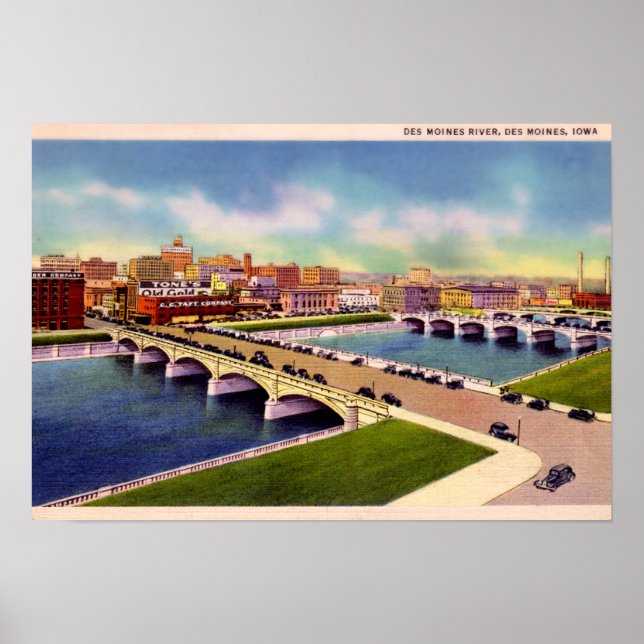 Affiche Des Moines River Des Moines, Iowa (Devant)