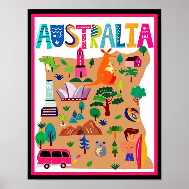 Affiche des monuments emblématiques et de la faune (Devant)