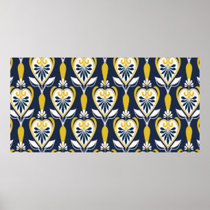 Affiche Des motifs floraux sans couture dans le style scan