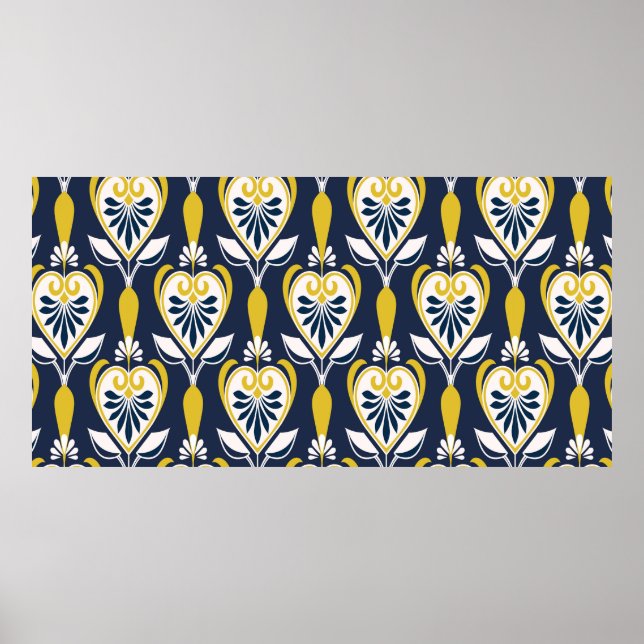 Affiche Des motifs floraux sans couture dans le style scan (Devant)