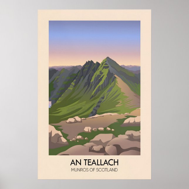Affiche des Munros d'An Teallach en Écosse (Devant)