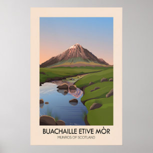 Affiche des Munros du Buachaille Etive Mor d'Écoss