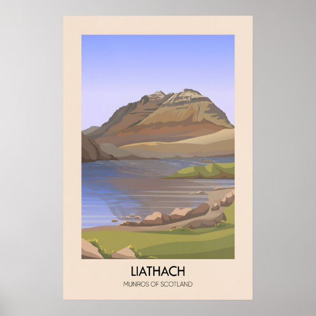 Affiche des Munros Liathach d'Écosse (Devant)
