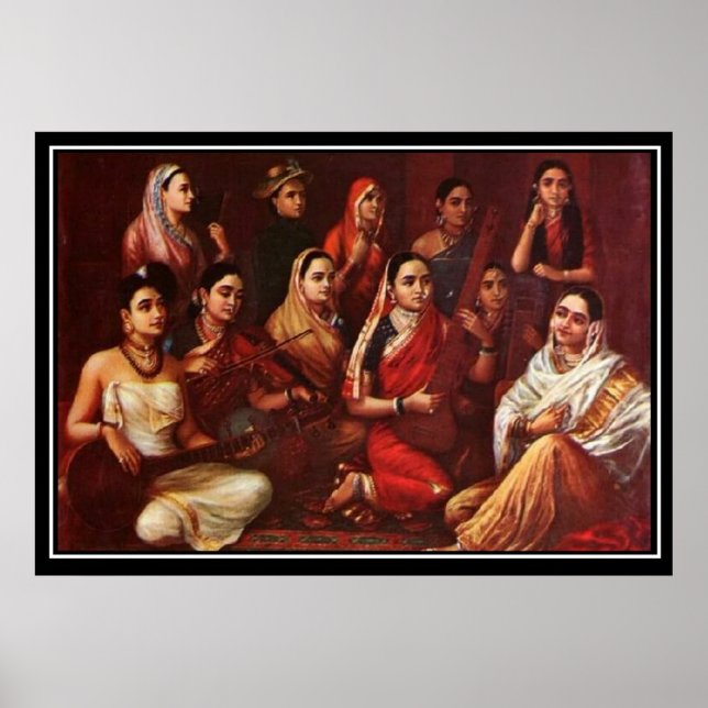 Affiche des musiciens indiens du XIXe siècle (Devant)