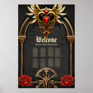 Affiche Des noeuds celtiques et un coeur dans l'élégance g