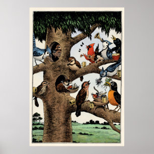 Affiche des oiseaux chanteurs
