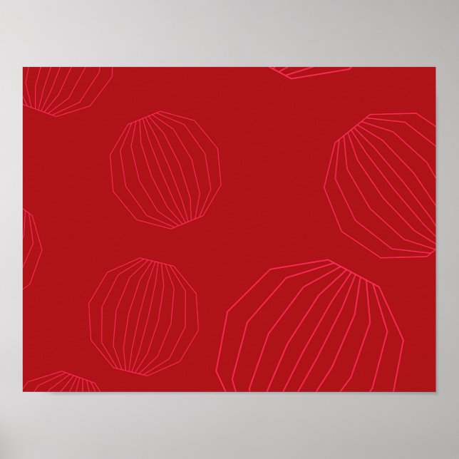 Affiche Des ornements de Noël simples, modernes et fluides (Devant)