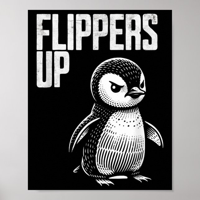 Affiche Des palmes en haut Résistance aux pingouins Subtil (Devant)