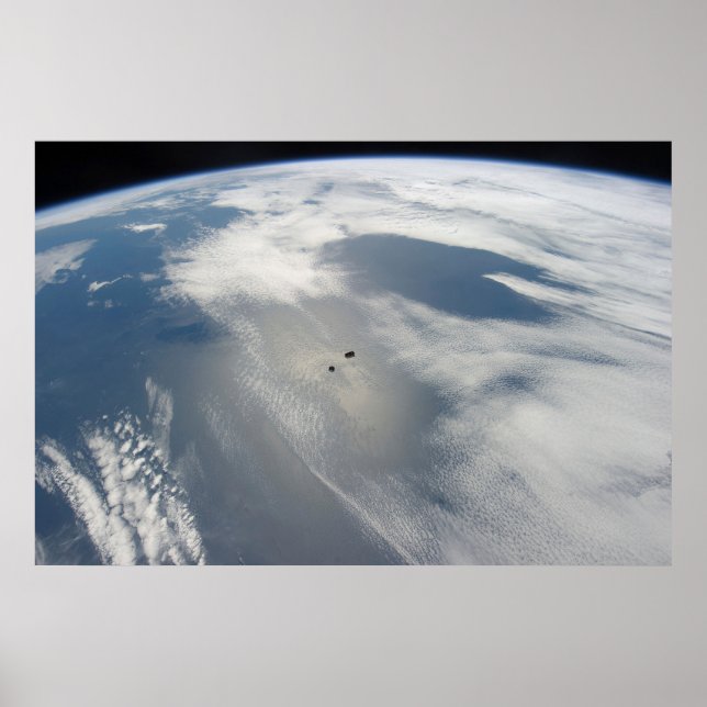 Affiche Des Petits Satellites Orbitent Au-Dessus D'Une Par (Devant)