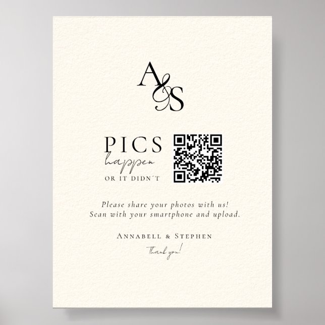 Affiche Des photos ! Photo, QR-Code, Mariage (Devant)