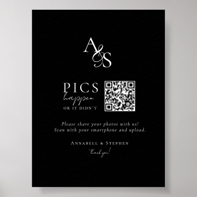 Affiche Des photos ! Photo, QR-Code, Mariage (Devant)