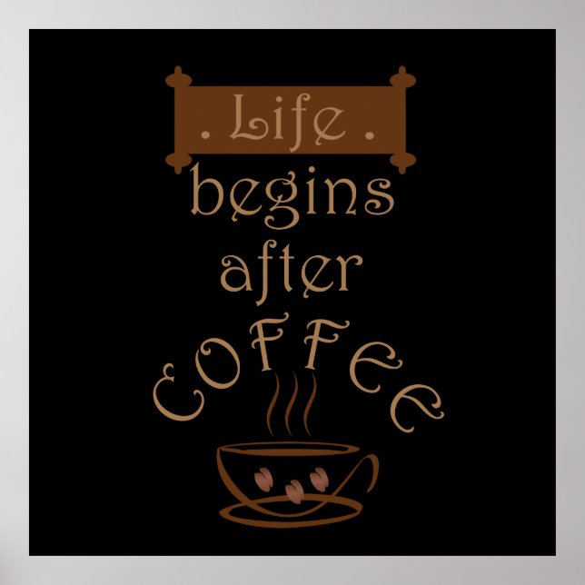 Affiche des phrases de café amusantes (Devant)