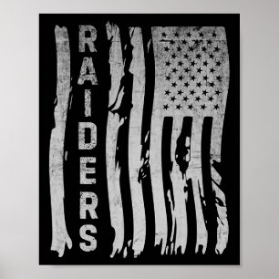 Affiche Des Raiders Attaquent Des Aéronefs Drapeau América