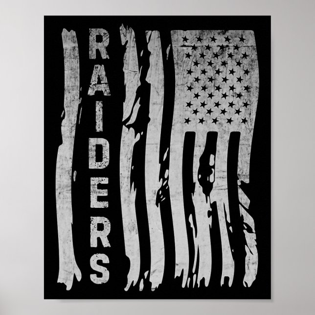 Affiche Des Raiders Attaquent Des Aéronefs Drapeau América (Devant)
